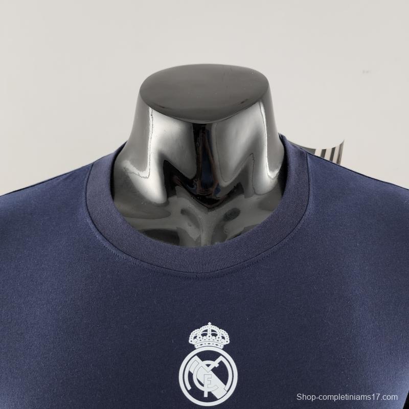 22 23 Real Madrid Mens Campeón 35 T-Shirt Navy #K000167