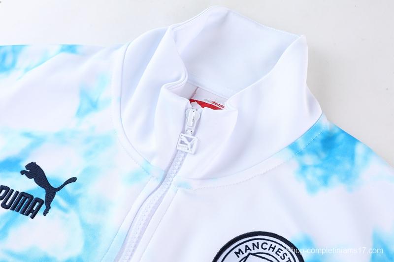 2022 Manchester City White Full Zipper Jacket Suit