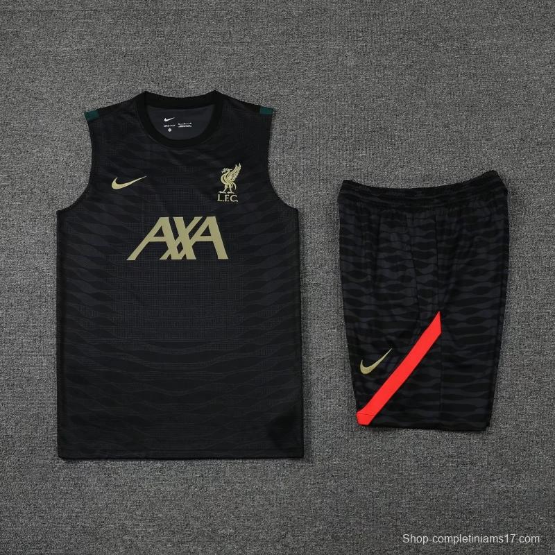 22/23 Liverpool Black Pre-match Training Jersey Vest