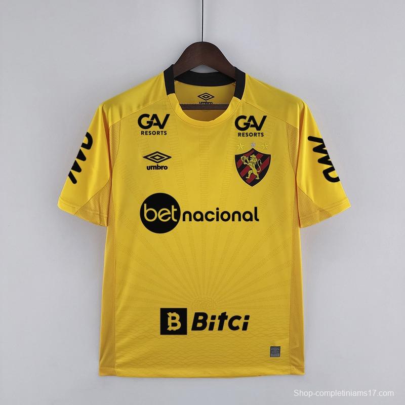 22/23 Goalkeeper Recife Sports Yellow With Full Sponsors