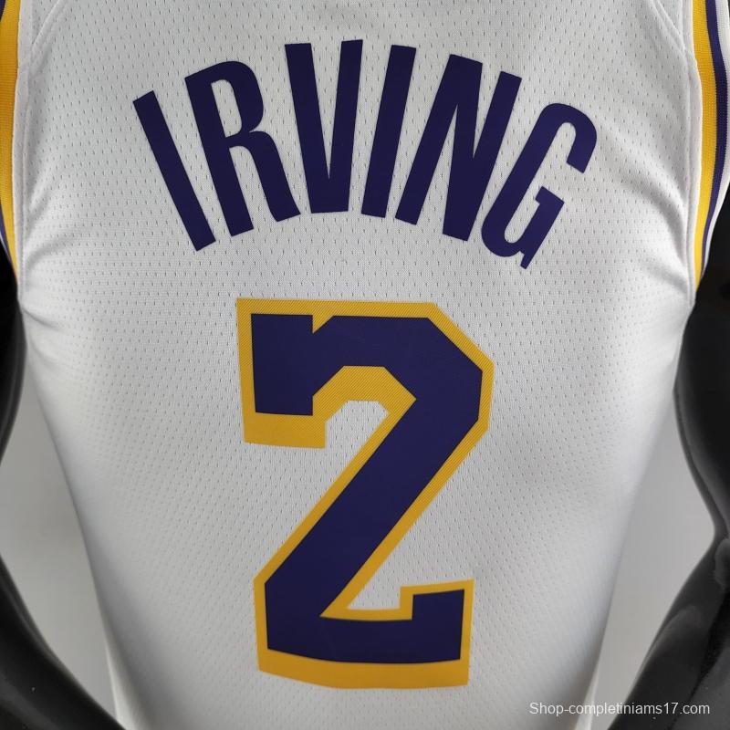 75th Anniversary IRVING #2 Los Angeles Lakers White NBA Jersey