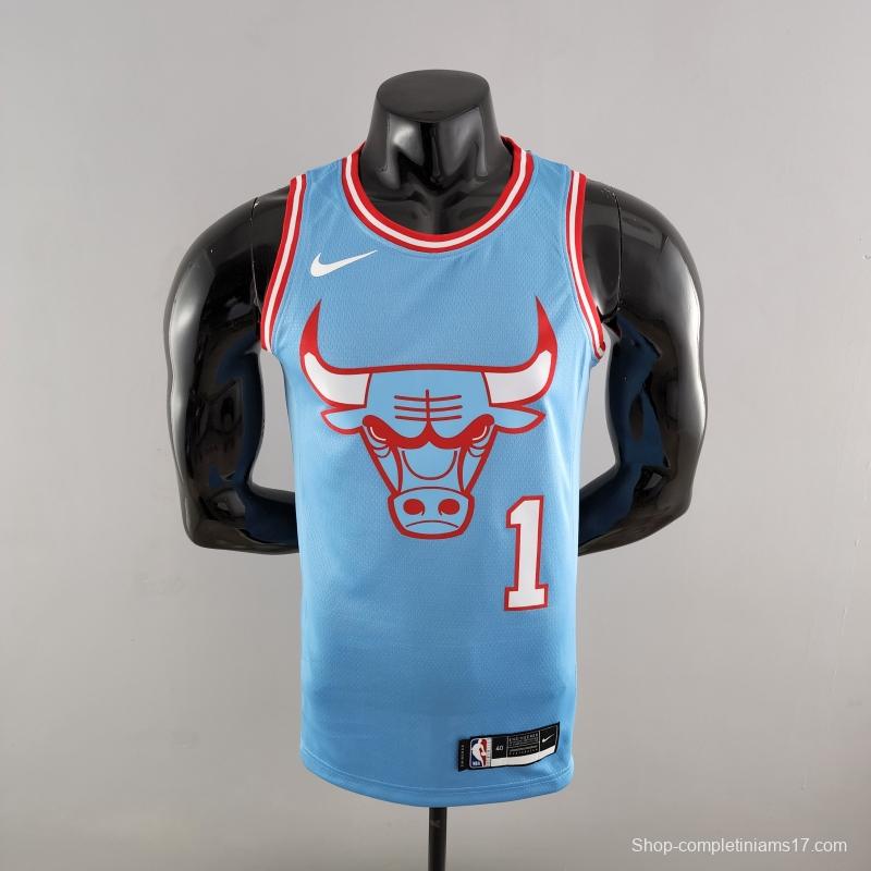 Chicago Bulls ROSE#1 Blue NBA Jersey