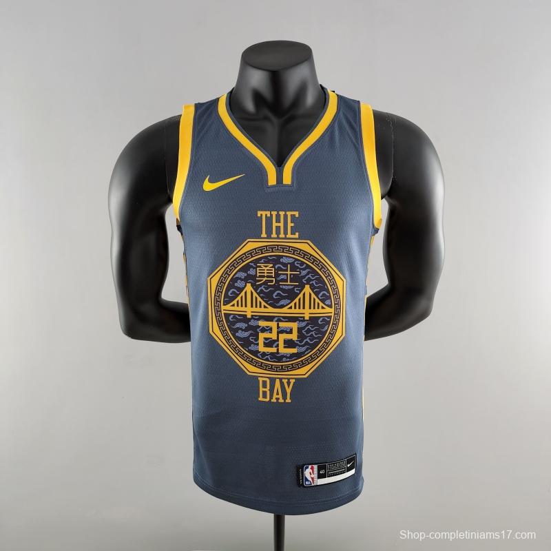 2018 WIGGINS #22 Golden State Warriors Grey NBA Jersey