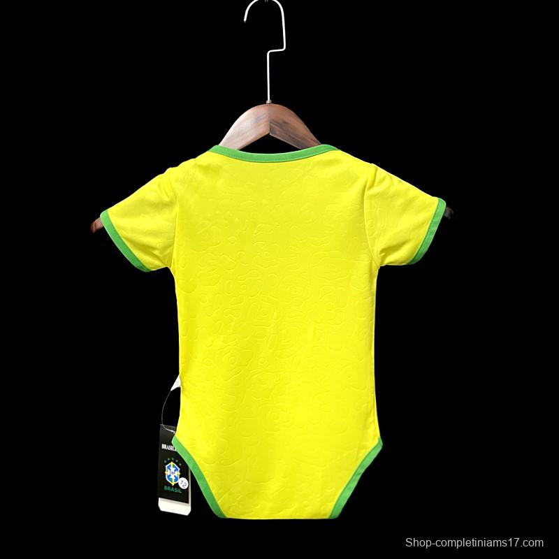 2022 Brazil Home Baby Soccer Jersey