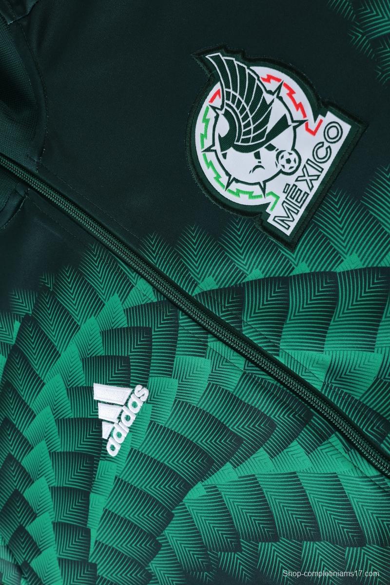 2022 Mexico Dark Green Full Zipper Tracksuit