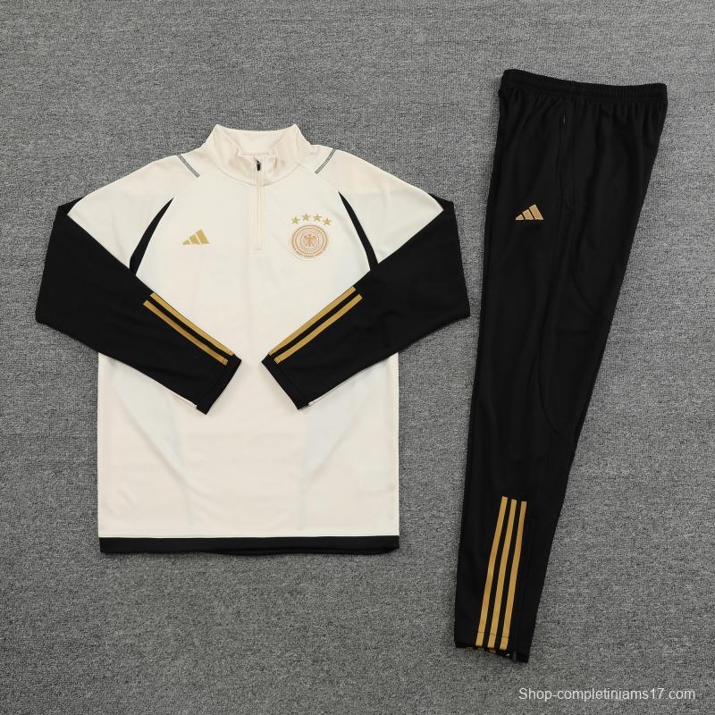 2022 Germany Khaki Half Zipper Tracksuit