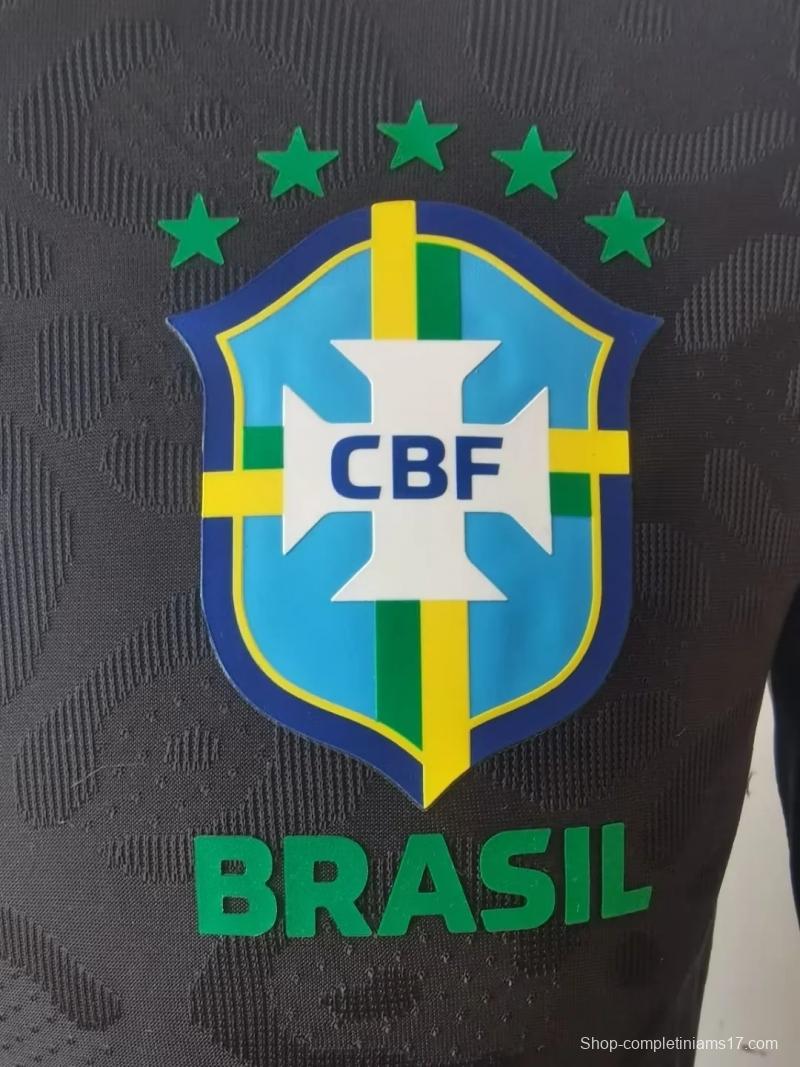 Player Version 2022 Brazil Black Concept Long Sleeve Jersey