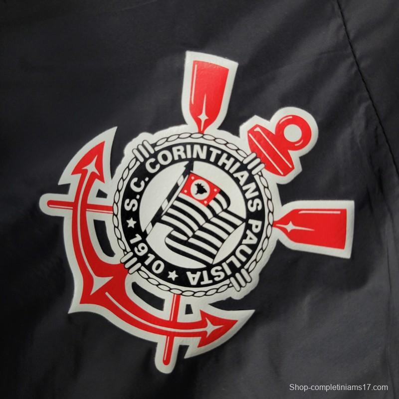 22-23 Corinthians Black Windbreaker With Red Badge