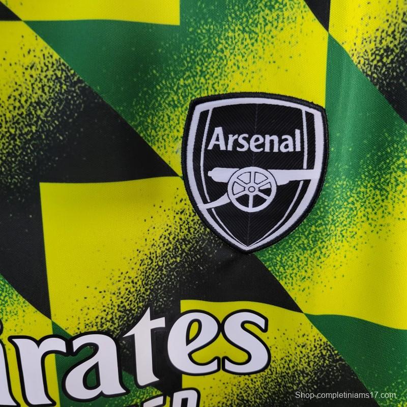 22/23 Arsenal Yellow/Green Pre-Match Jersey