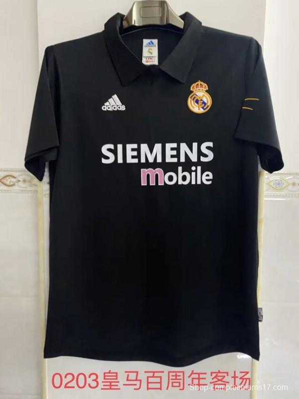 Retro 02/03 Real Madrid Black Century Jersey