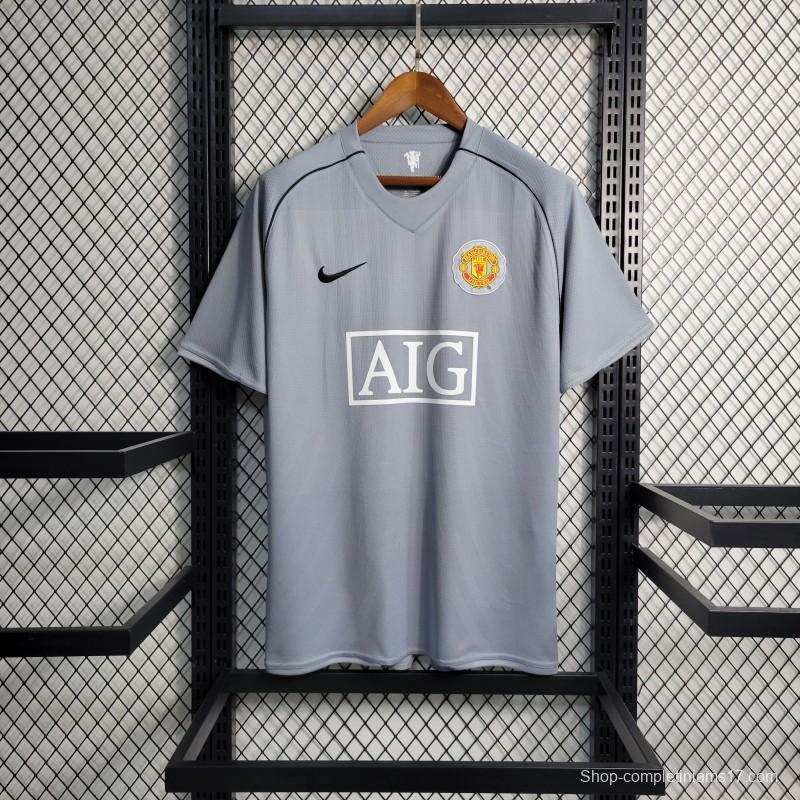 Retro 07-08 Manchester United Gray Goalkeeper Jersey