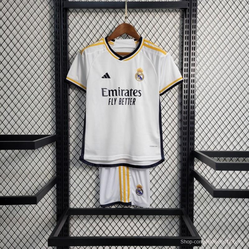 23-24 Kids Real Madrid Home Jersey