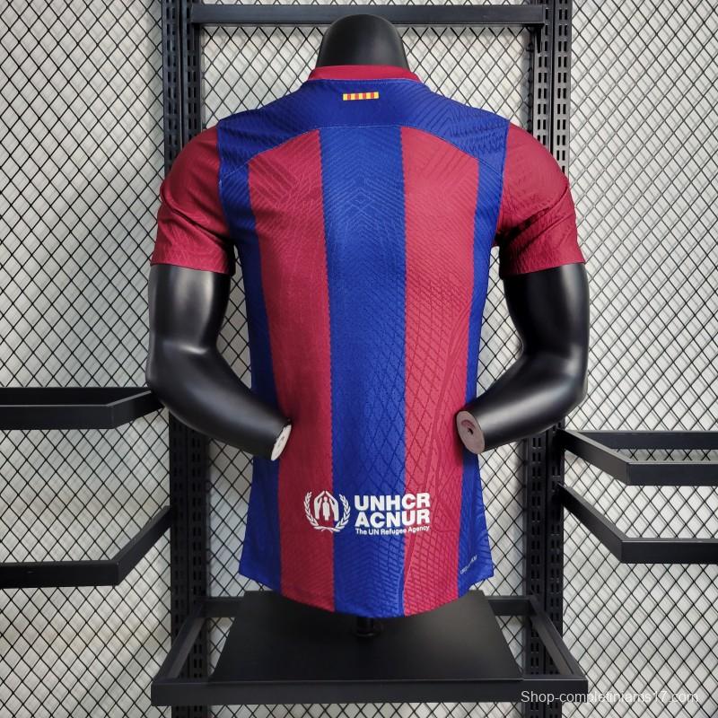 23-24 Players Barcelona Home Player Soccer Jersey