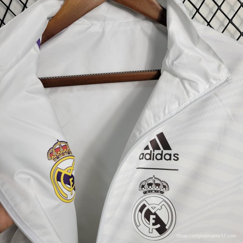 23/24 Reversible Real Madrid White Windbreaker