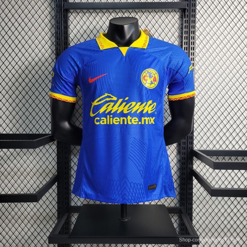 Player Version 23-24 Club America Away Blue Jersey