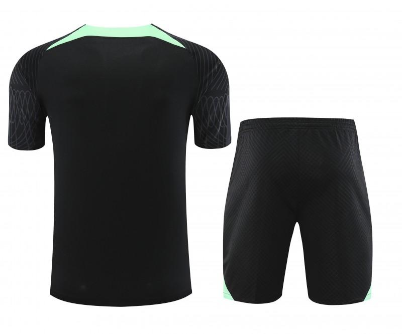 23-24 Liverpool Black Green Short Sleeve+Shorts