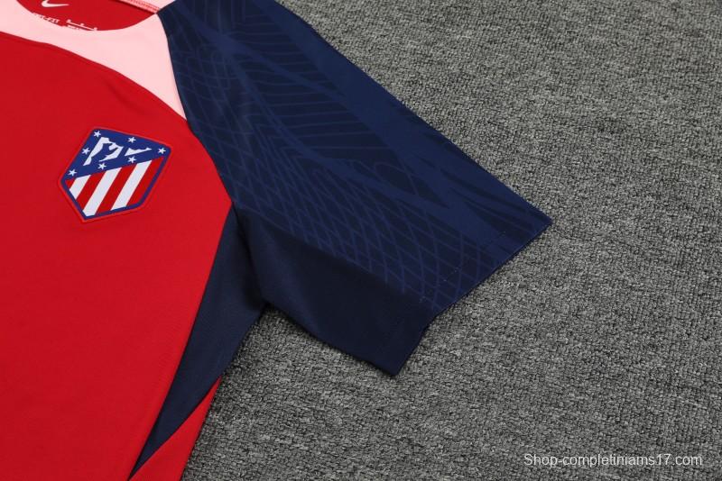 23-24 Atletico Madrid Red Navy Short Sleeve+Shorts