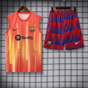 23-24  Barcelona Orange Vest Jersey+Shorts