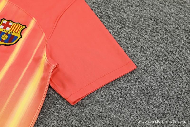 23-24  Barcelona Orange Short Sleeve Jersey+Shorts