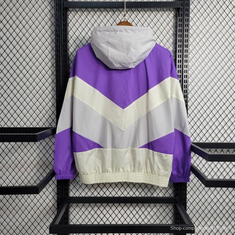 23-24 Arsenal White Purple Windbreaker