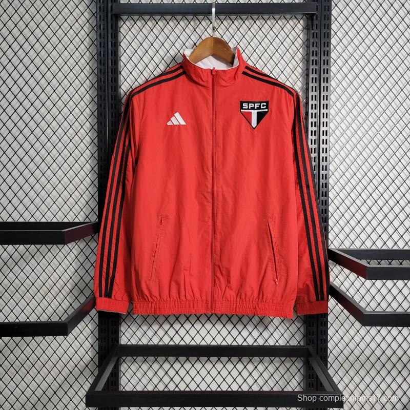 23-24 Sao Paulo Reversible White Red Windbreaker