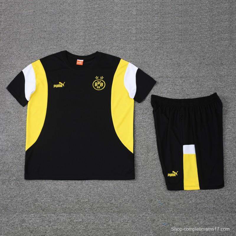 23 24 Borussia Dortmund Black Short Sleeve+Shorts