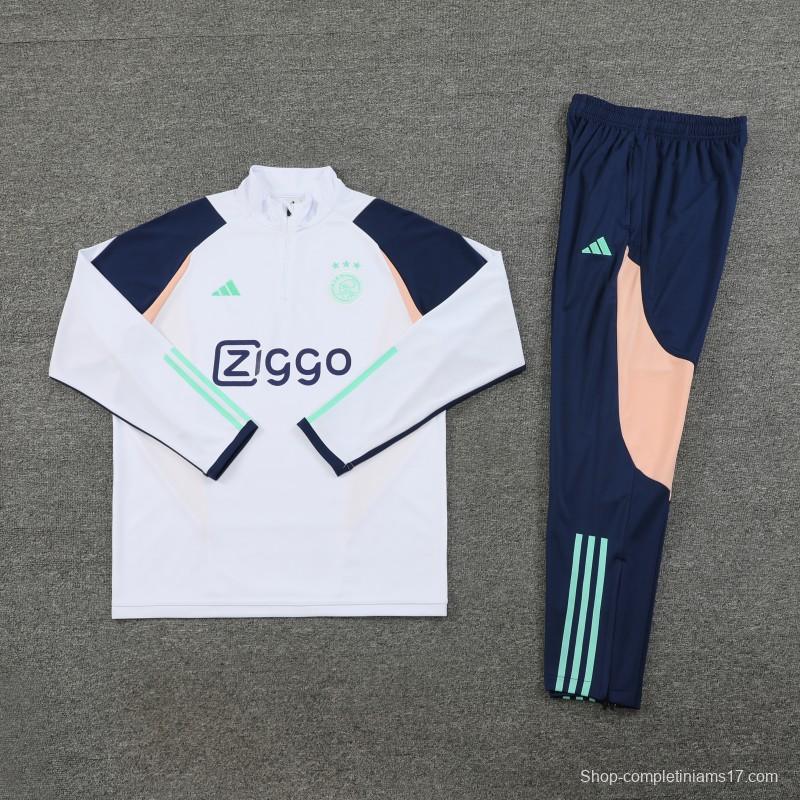 23/24 Ajax White Half Zipper Jacket+ Pants