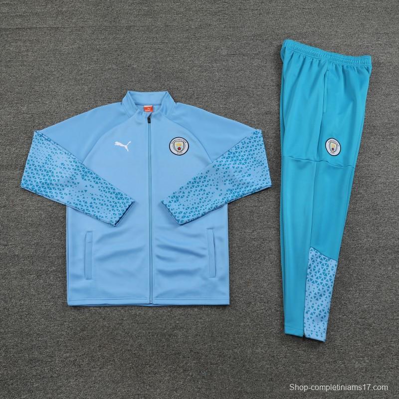 23/24 Manchester City Blue Full Zipper Jacket+Pants