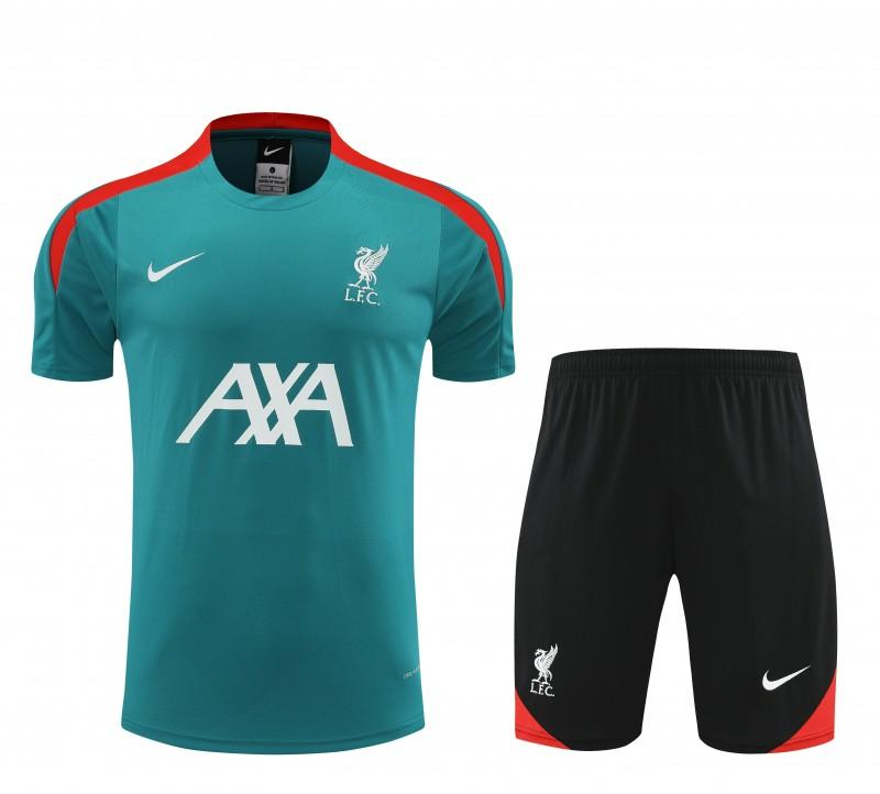 23/24 Liverpool Green Cotton Short Sleeve Jersey+Shorts