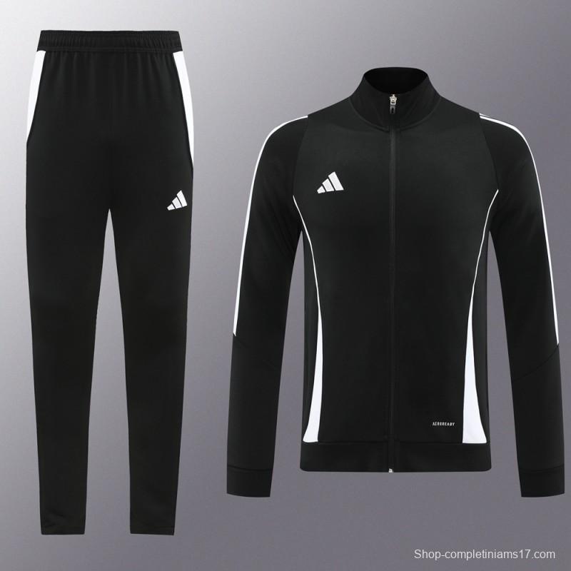 2024 Adidas Black/White Full Zipper Jacket+Pants