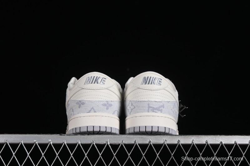 Nike SB Dunk Low LV Collaboration - Tie-Dye Denim Glow in the Dark Anniversary Custom Low-Top Casual Sneakers - FC1688-192