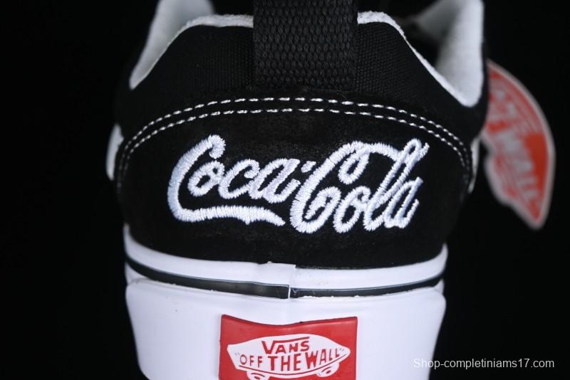Vans Classics Knu Skool Coca-Cola Collaboration Black White Embroidery Chunky Tongue Sneakers - VN0009QC6BTI