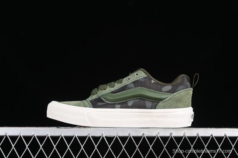 Vans Classics Knu Skool Camo Army Green Chunky Tongue Platform Sneakers - VN0007QC0WD