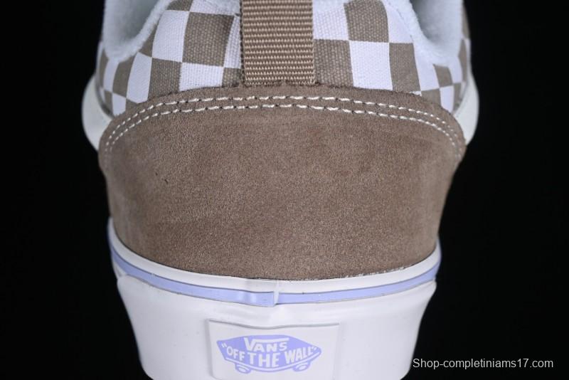 Vans Classics Knu Skool Retro Chunky Sneakers in Light Brown/Lilac Checkerboard - VN0009QC0AK