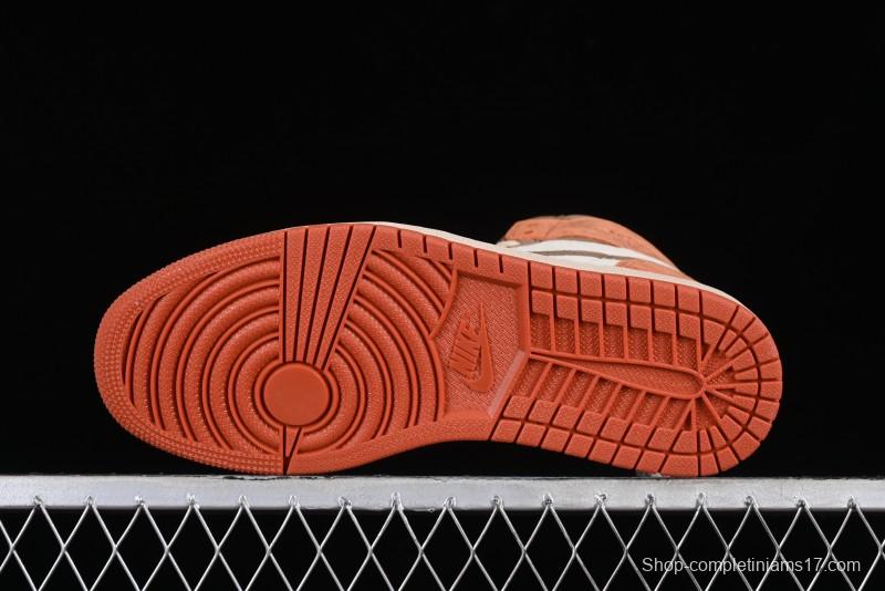 Nike Air Jordan 1 High OG Basketball Shoes in Dusted Clay & Dune Colorway - FQ2941-200