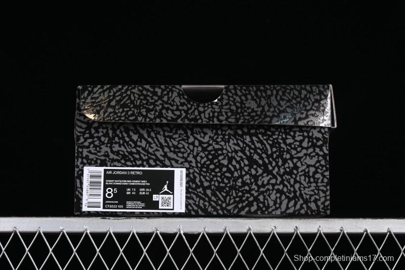 Nike Air Jordan 3 Retro Cement Grey Sneakers - CT8532-106