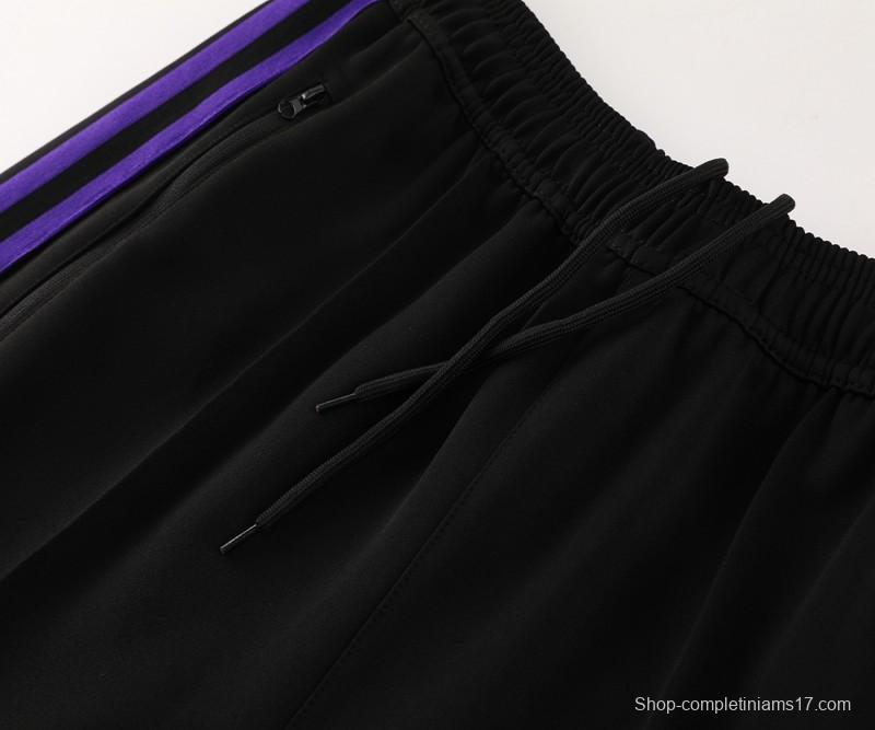 24/25 Adidas Original Black/Purple Full Zipper Jacket +Long Pants