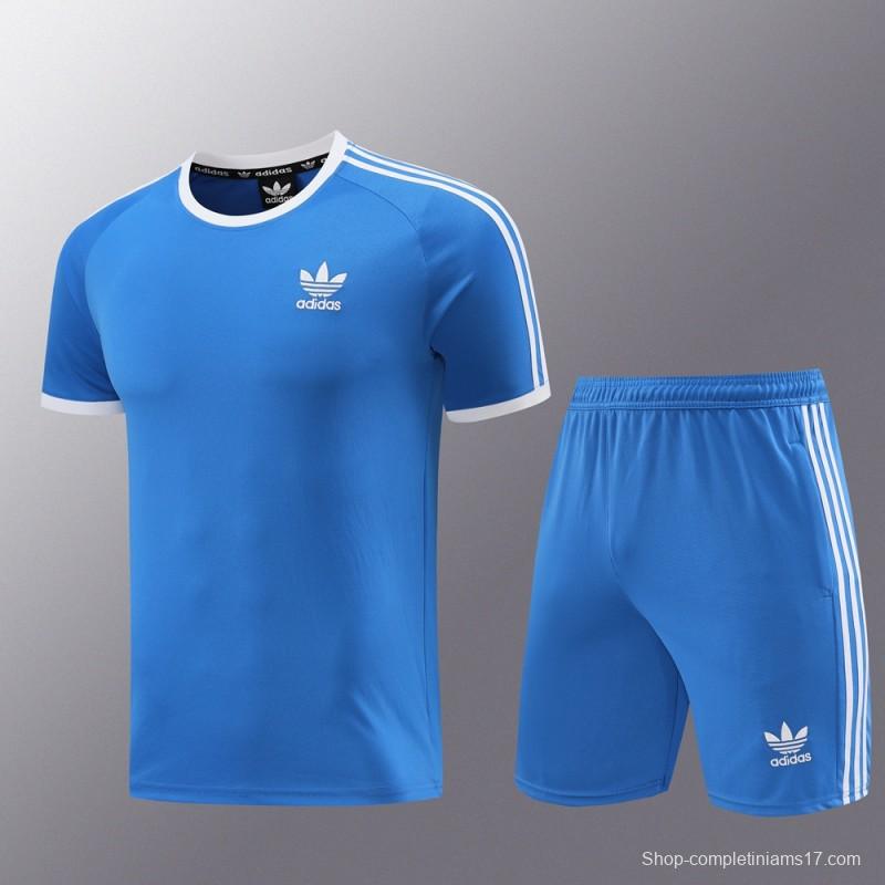 24/25 Adidas Original Blue Short Sleeve Jersey+Shorts