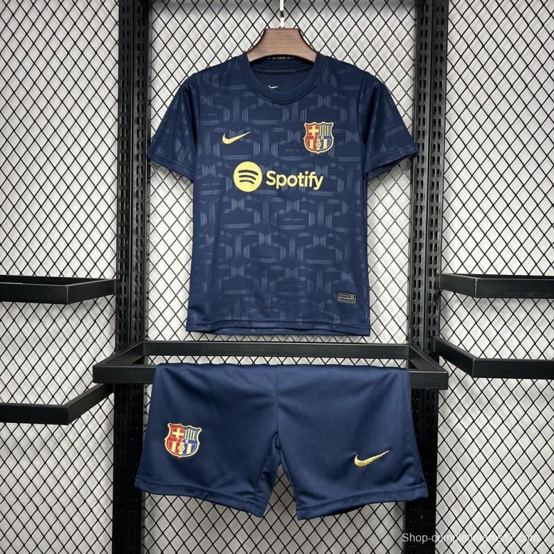 24/25 Kids Barcelona Away Navy Jersey