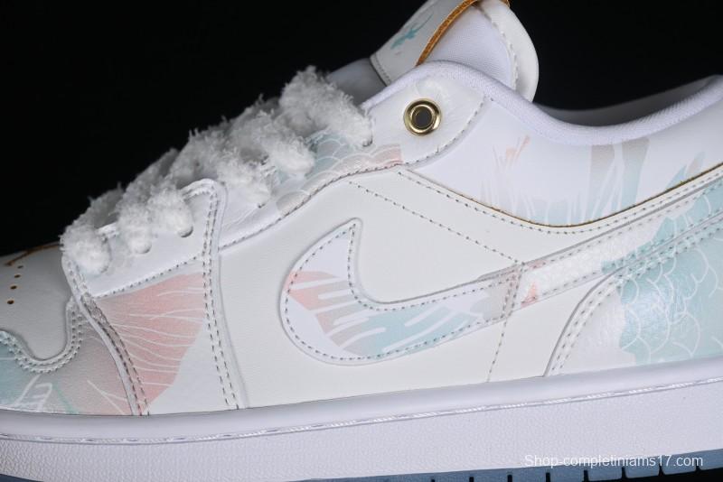 Nike Air Jordan 1 Low AJ1 Chinese New Year Limited Edition New Chinese Style Custom Steam Puppet - Third Prince Ao Bing Low Top Casual Sneakers FN8901-164