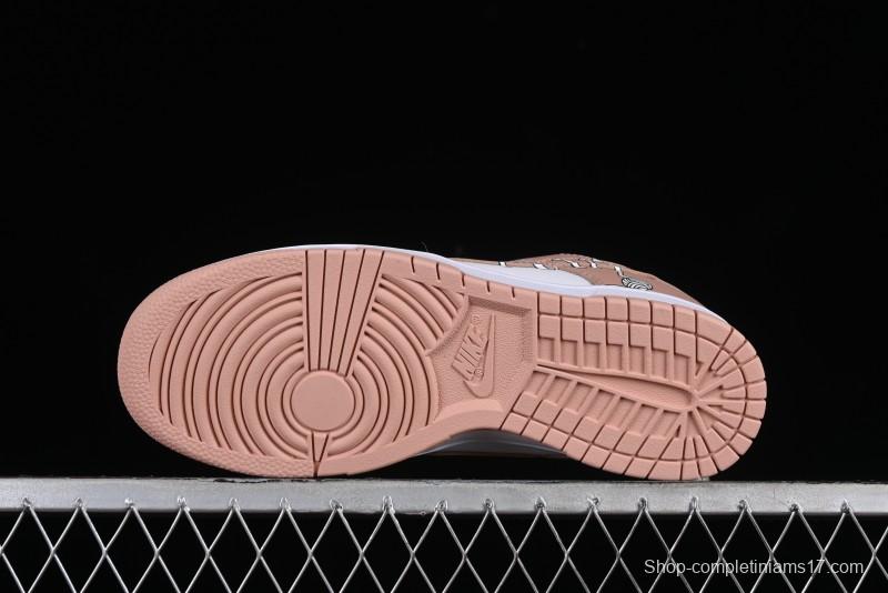 Nike Dunk Low SB Casual Sneakers with Knit Cat and Rose Pink Design - DD1503-118