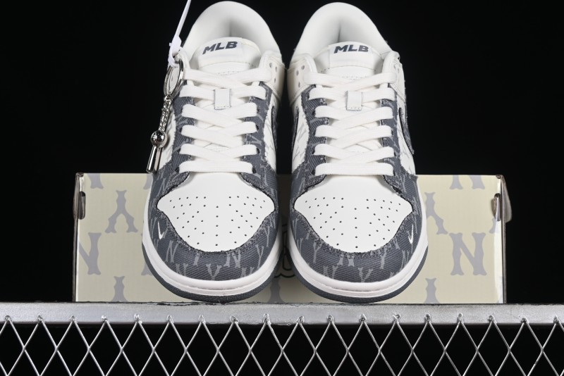 Nike SB Dunk Low MLB Collaboration - Grey Denim Anniversary Custom Low-Top Casual Skate Shoes - DQ1098-347