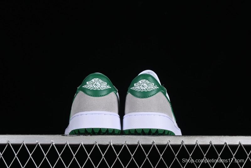 Nike Air Jordan 1 Low Golf Shoes Grey White Green - DD9315-112