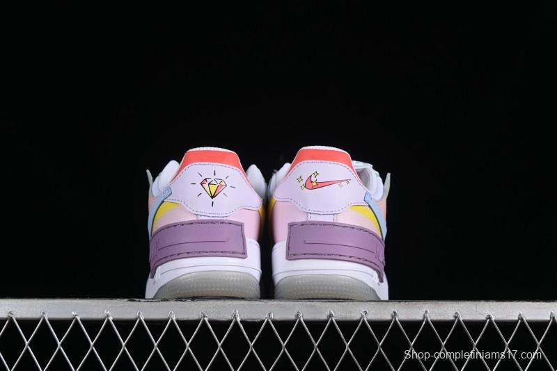 Nike Air Force 1 Shadow Lightweight Elevated Low-Top Versatile Sneakers - CW2630-141