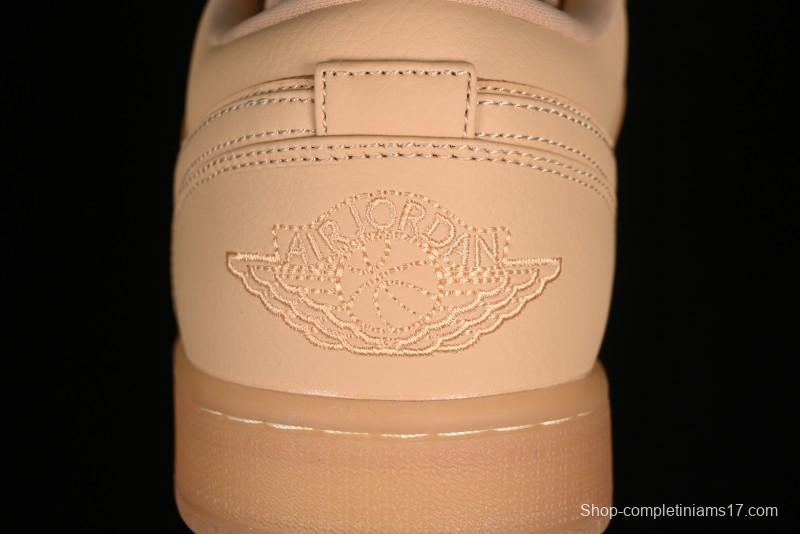 Nike Air Jordan 1 Low AJ1 Lifestyle Basketball Shoes in Warm Yellow with Gum Sole - FZ3972-294