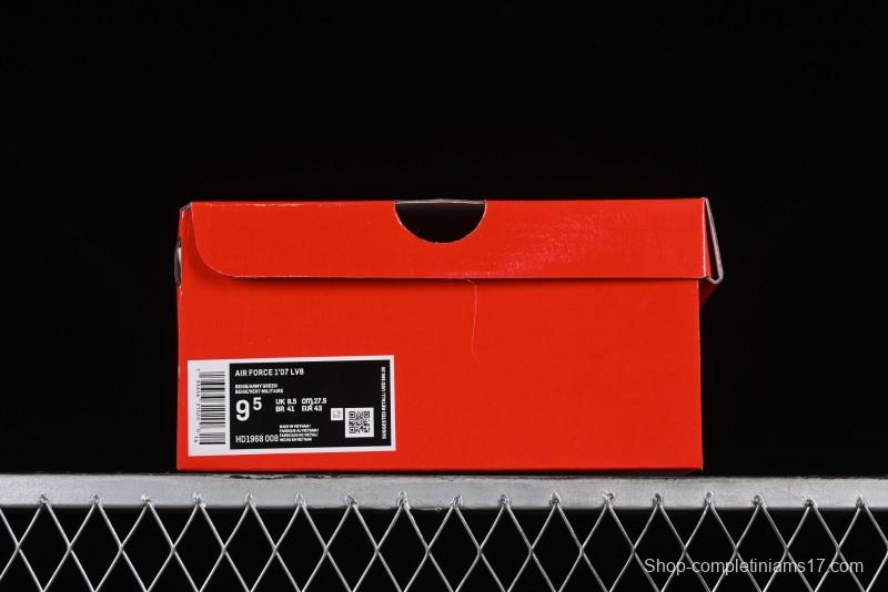 Supreme x Nike Air Force 1'07 Low Beige Green Casual Sneakers with Zoom Air Cushion - HD1968-008