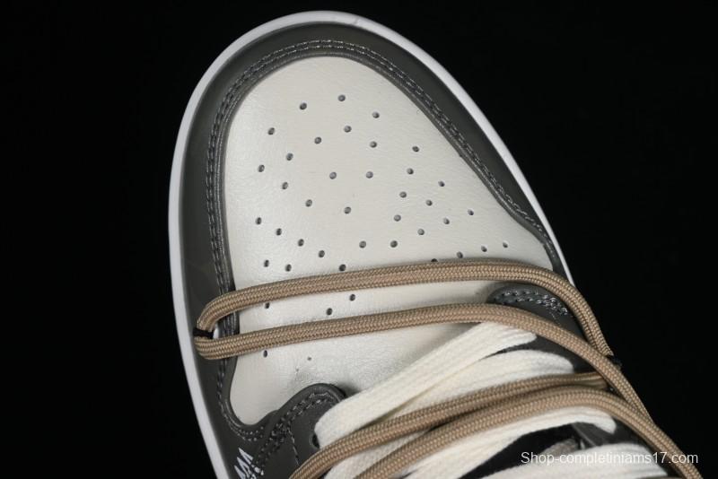 Nike Air Jordan 1 Low Customized Panda Mischief Jungle Adventure Casual Sneakers - 553558-040