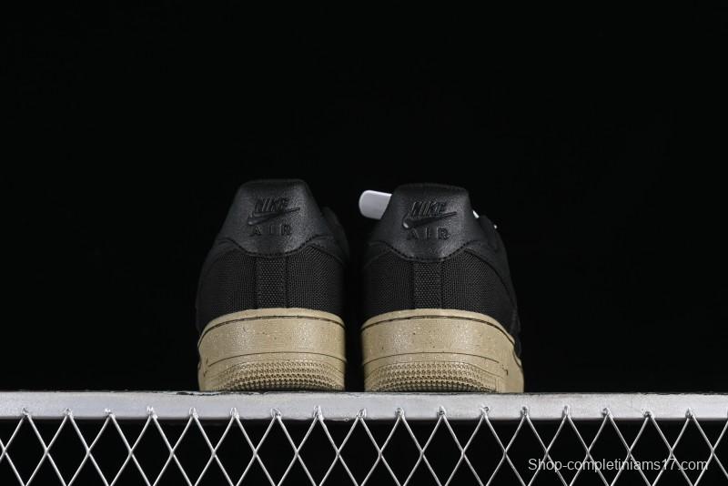 Nike Air Force 1 '07 Low Black Green Canvas Casual Sneakers - FJ4160-001