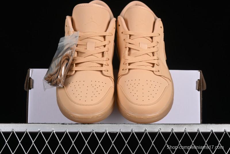 Nike Air Jordan 1 Low AJ1 Lifestyle Basketball Shoes in Warm Yellow with Gum Sole - FZ3972-294