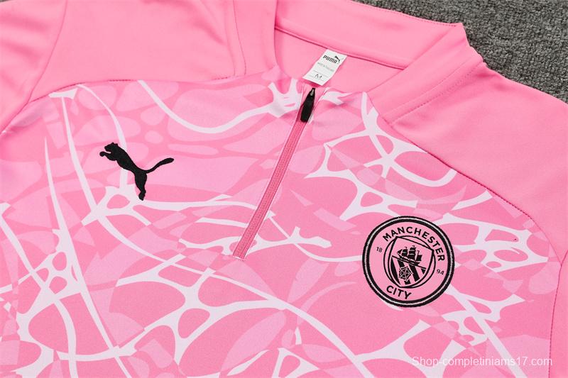 24/25 Manchester City Pink Half Zipper Jacket+Long Pants